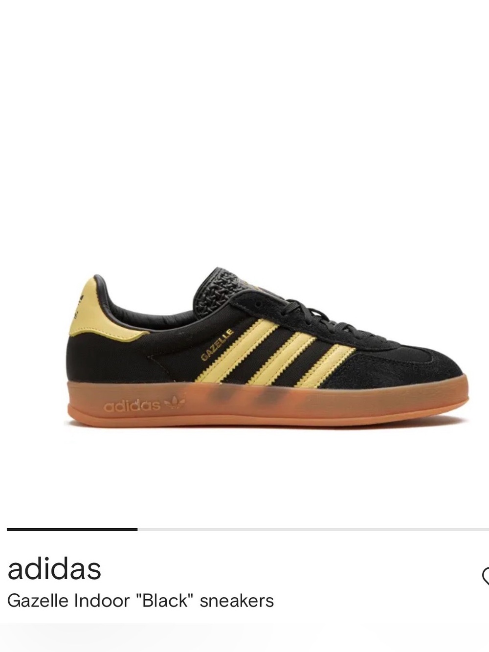 Like New! Rare Find-Adidas Black and Yellow Gazelle Suede Sneakers with Gum Sole